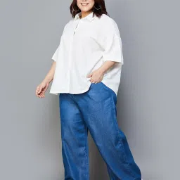 Nexus by Lifestyle Blue Cotton Regular Fit Mid Rise Pants image 4