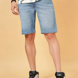 Sf Jeans By Pantaloons Light Blue Regular Fit Denim Shorts image 4