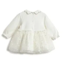 Chicco Girls White Regular Fit Self Design Dress image 2