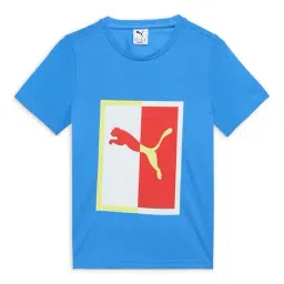 Puma Boys Blue Cotton Graphic T-Shirt-picture-30