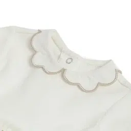 Chicco Girls White Regular Fit Self Design Dress image 3