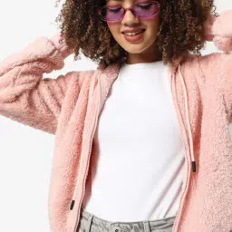 Campus Sutra Pink Regular Fit Sweatshirt image 4