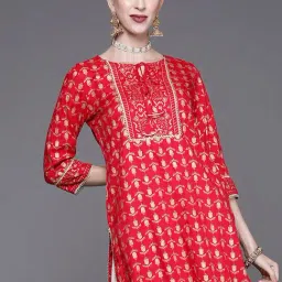 KSUT Red Printed Straight Kurta image 4