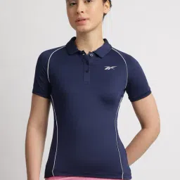 Reebok Navy Polyester Regular Fit Polo T-Shirt-image-81