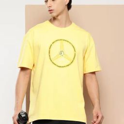 Alcis Yellow Printed Regular Fit Printed T-Shirt-picture-5