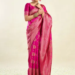 KALINI Woven Design Zari Silk Blend Banarasi Saree image 5