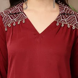 Stylum Women Printed Regular Thread Work Kurta with Palazzos image 4