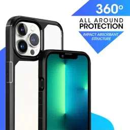 GRIPP Defender Clear Protection Transparent Back Case for Apple iPhone 14 Pro - Black image 5