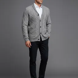 Mast & Harbour Men Cable Knit Cardigan-picture-22