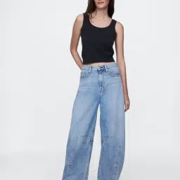 Gap Blue Blended Solid Jeans-image-7