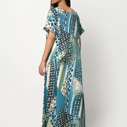 Juliet Abstract Printed Short Sleeves Satin Maxi Nightdress image 4