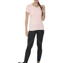 Campus Sutra Peach Textured Polyester T-Shirt image 4