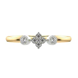 VALANOVA Women 18 kt Sterling Silver Plated with Yellow Gold & Diamond Ring 0.12cts-picture-32