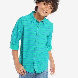 Bonkids Full Sleeves Rugby Striped Shirt - Green-picture-24