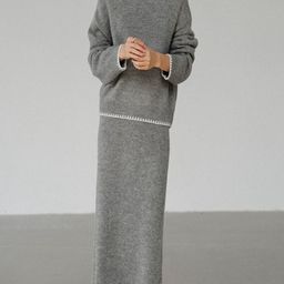 bebe Knitted Round-Neck Sweater With Midi Skirt Co-Ords-picture-1
