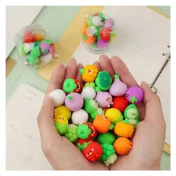 Comercio Cute Veggies Eraser Set Pack of 12 - Multicolour image 2