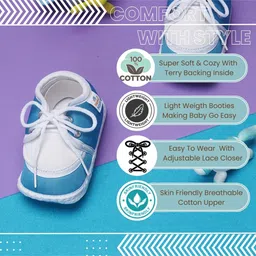 Neska Moda Colour Blocked Lace Up Booties - Blue image 3