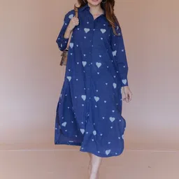 THE INDIAN ETHNIC CO Conversational Printed Cotton Shirt Midi Dress-picture-10