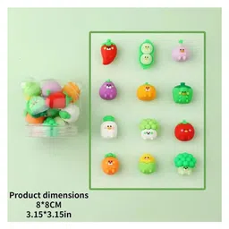 Comercio Cute Veggies Eraser Set Pack of 12 - Multicolour image 3