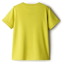 Pine Kids Single Jersey Knit Half Sleeves Night Suit With Text Print - Green & Blue image 3