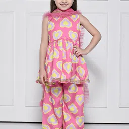 THE PONY & PEONY CO. Heart Me Pink A Sleeveless Pure Cotton Suit for Girls-picture-16