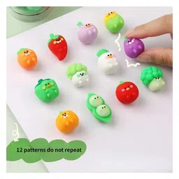 Comercio Cute Veggies Eraser Set Pack of 12 - Multicolour image 4