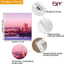 Myntra Elegant Homes Orange & Black Abstract Art Printed Canvas Wall Art image 2