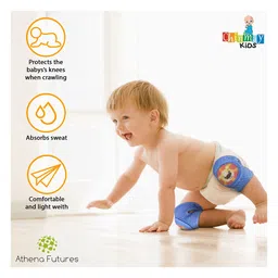 Chinmay Kids Crawling Anti-Slip Padded Stretchable Elastic Cotton Soft Breathable Comfortable Knee & Elbow Cap with Lining Pattern Pack of 2 - Multicolour image 5