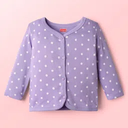 Babyhug 100% Cotton Interlock Knit Full Sleeves Antibacterial Jhablas with Polka Dot & Floral Print Pack of 3 - Orange Blue & White image 4