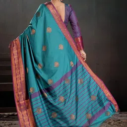 Mitera Woven Design Zari Silk Blend Kanjeevaram Saree image 2