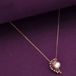 Kai Jewel Sterling Silver Rose Gold The Lovely Zircon & Pearl Casual Necklace-picture-19