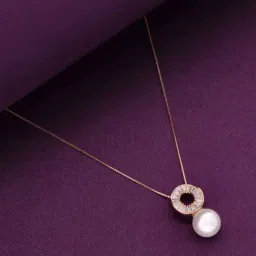 Kai Jewel Sterling Silver Rose Gold Pearly Encrust Chain Necklace-picture-34