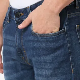 Spykar Blue Cotton Regular Fit Jeans image 4