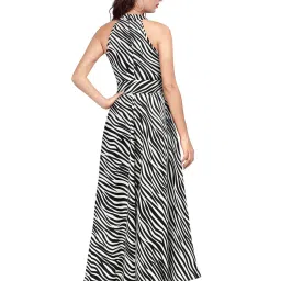 Odette Black & White Printed High-low Dress image 4