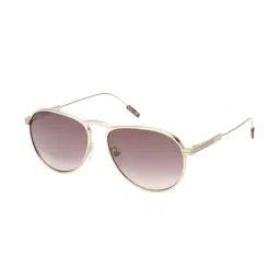 Ermenegildo Zegna EZ0220 57 32F Brown UV Protection Oval Sunglasses for Men-image-39