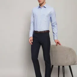 Cantabil Blue Regular Fit Self Design Design Formal Shirt image 5