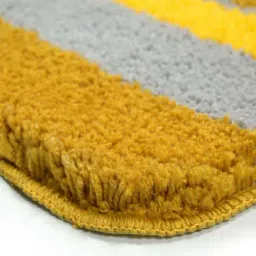Saral Home Yellow & Grey Polyester 1 Bathmat & 1 Runner image 3