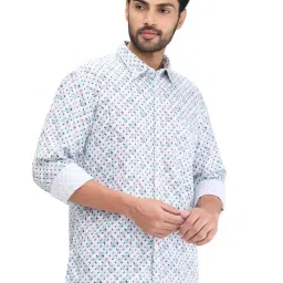 Parx Blue Slim Fit Printed Shirt image 4