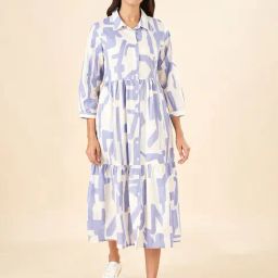 Akkriti by Pantaloons Purple & White Printed A-Line Dress-picture-19