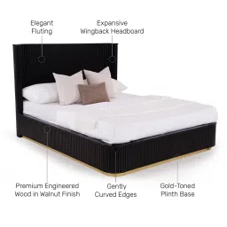 Durian Opus Walnut Engineered Wood Queen Bed image 4