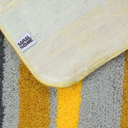 Saral Home Yellow & Grey Polyester 1 Bathmat & 1 Runner image 4