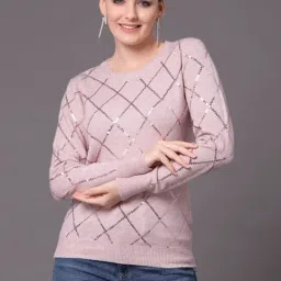 Mafadeny Peach Embellished Sweater-picture-10