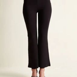 Cover Story Black Mid Rise Regular Fit Wide Leg Trousers-picture-19