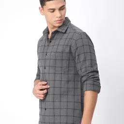 VASTRADO Core Fashion Black Regular Fit Checks Shirt image 4