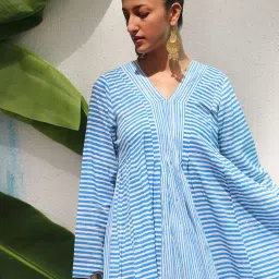 Chidiyaa Walk In the Clouds Amaris Handprinted Cotton Dress image 4