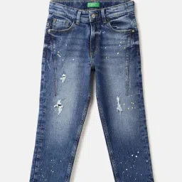 United Colors of Benetton Kids Blue Distressed Jeans-picture-18