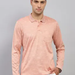Monte Carlo Orange Regular Fit Texture Polo T-Shirt-image-58