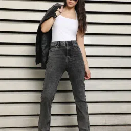High Star Grey Cotton Bootcut Jeans image 4