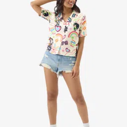 The Souled Store Pink Graphic Print Shirt image 4