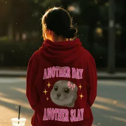 Dagcros Girls Printed Hooded Sweatshirt-image-2